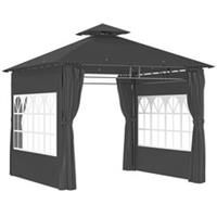 Outsunny 3 x 3 m Garden Gazebo, Outdoor Gazebo Canopy Shelter, Dark Grey