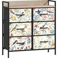 Chest of Drawers for Bedroom, 6-Drawer Fabric Dresser, White