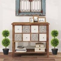 HOMCOM Set of 2 Artificial Topiary Cypress Ball Trees with Pot and Pebbles, Green