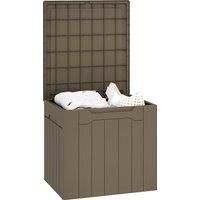 HOMCOM 107 L Plastic Storage Chest with Lid - Dark Brown