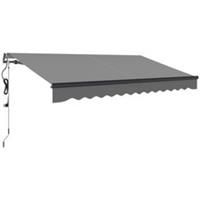 Outsunny 3.5 x 3(m) Electric Retractable Awning, Aluminium Frame, Dark Grey