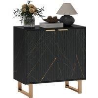 HOMCOM Elegant Storage Sideboard - Black/Gold-Tone