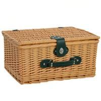 Outsunny Wicker Picnic Basket for 2 w/ Insulated Cooler Bag, Light Brown