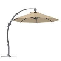 Outsunny 3(m) Garden Cantilever Parasol with Crank Aluminium Frame Khaki