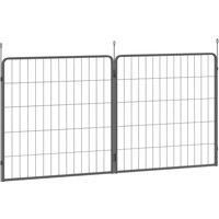 PawHut 2 Piece Dog Pen Expansion Pack for 80cm High Pet Playpen with 3 Stakes, for Small and Medium Dogs