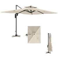Outsunny 3.7 x 2.7 m Cantilever Parasol w/ 360° Rotation, Black
