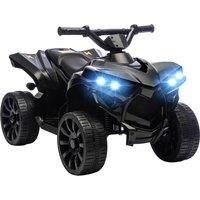 AIYAPLAY 6V Kids ATV, 4 Wheeler Electric Ride on Car with Music and LED Headlights, for Ages 3-8 Years Boys and Girls, Black