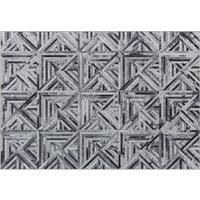 HOMCOM Modern Area Rug, Triangle Pattern Non-Slip Washable Rug, Chenille Floor Carpet for Living Room, Bedroom, Dining Room, Home Office, 230 x 160 cm, Black