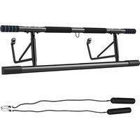 SPORTNOW Pull-Up Bar Doorway with Resistance Bands, No Drilling Chin-Up Bar Push Up Stand with Padded Handles for Home Gym Exercise