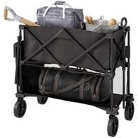Outsunny Double Decker Folding Trolley Cart on Wheels, 200KG Capacity Black