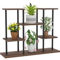 Outsunny Four-Tier Wooden Shelf Plant Stand