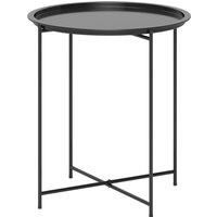Outsunny Steel Removable Tray Top Garden Table - Black