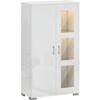 High Gloss Sideboard with 16-Colour RGB LED Lights and Remote Control, White