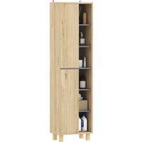 Tall Bathroom Cabinet, Bathroom Unit with 6 Open Compartments and 6 Shelves