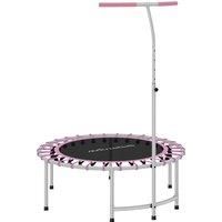 SPORTNOW 40" Fitness Trampoline, Mini Rebounder Trampoline for Adults with 5-Level Adjustable Handle, Indoor Exercise Bungee Rebounder, Max Load 100KG, Purple