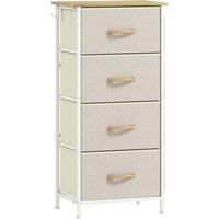 Chest of Drawers with 4 Fabric Drawers Dresser for Bedroom Beige