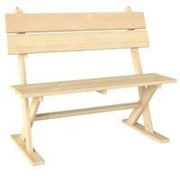 Outsunny 2 Seater Wooden Garden Bench, Fir Wood Outdoor Bench with Slatted Seat, Sloping Back and Wide Feet for Patio, Park, Natural Wood