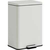 HOMCOM 20L Kitchen Bin with Soft-Close Lid and Stay-Open Function, Pedal Bin with Removable Inner Bucket for Kitchen, Office, Home, Cream
