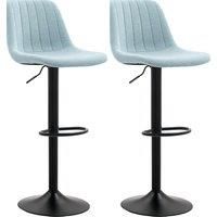 HOMCOM Set of Two Chenille-Feel Tub Bat Stools - Blue