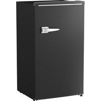 HOMCOM Under Counter Fridge, 85L Small Retro Refrigerator with Chiller Box, Adjustable Thermostat, Glass Shelves, Black