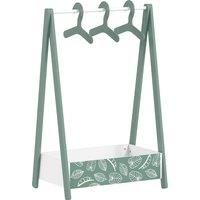 AIYAPLAY Baby Clothing Rack with Hangers, Storage Shelf for Bedroom, Leaf Theme, for Ages 3-6, Green