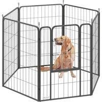 PawHut 6 Panels Heavy Duty Dog Playpen with Secure Door, for Indoor Outdoor, for Garden, Camping, 100cm High