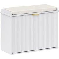 HOMCOM Elegant Six Shoe Bench, with Top Seat - White