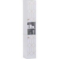 HOMCOM Tall Bathroom Storage Cabinet with Doors, Slim Bathroom Storage Unit with Adjustable Shelves, Freestanding Bathroom Storage Unit, White