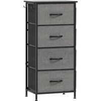 HOMCOM Chest of Four Fabric Drawers - Charcoal Grey