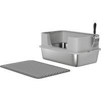 Stainless Steel Litter Box with High Sides, Metal Cat Litter Tray with Scoop