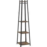 HOMCOM Compact Freestanding Coat Rack - Black/Brown