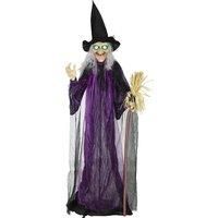 183 cm Life-Size Animatronics Witch with Voice Activated Flashing Eyes, Purple