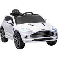 AIYAPLAY Aston Martin DBX Licensed Battery Powered Kids Electric Car, 12V Kids Ride on Car w/ Lights, Music Horn, White