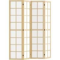 HOMCOM 4 Panel Folding Room Divider, Freestanding Room Separator, Indoor Privacy Screen for Living Room, Bedroom, 160 x 170cm