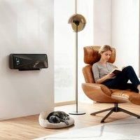 HOMCOM Electric Heater, 2000W Ceramic Wall Mounted Space Heater with Fan, Adjustable Thermostat, Weekly Timer, Oscillation, Open Window Detection, 24H Timer, Remote Control, Black