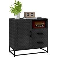 HOMCOM Sideboard with Adjustable Shelf, Freestanding Sideboard Storage Cabinet with Open Compartment and 2 Drawers, Black
