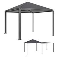 Outsunny 3 x 3(m) Garden Gazebo Canopy with Extendable Awning and Wheels