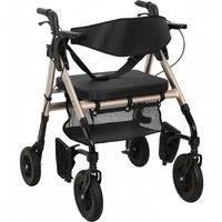 HOMCOM Rollator Walker Wheelchair, with Seat - Black