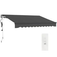 Outsunny 3 x 2.5m Electric Retractable Awning w/ Aluminium Frame Dark Grey