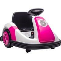 AIYAPLAY Kids Bumper Car with 360-Degree Rotation, 6V Electric Ride On Car with Music and Horn for 3-8 Years Old, Pink