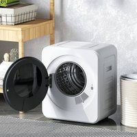 HOMCOM 800W Compact Dryer Machine, 4kg Small Vented Tumble Dryer, White