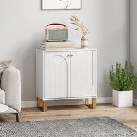 HOMCOM Sideboard with 2 Doors, Modern Storage Cabinet with Adjustable Shelves for Living Room, Dining Room, Kitchen, White