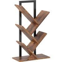 HOMCOM Four-Section Tree Bookcase - Wood-Effect