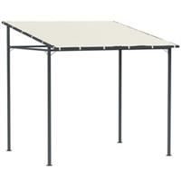 Outsunny 2.4 x 2.4 m Wall Mounted Pergola Gazebo, UPF30+, Cream White