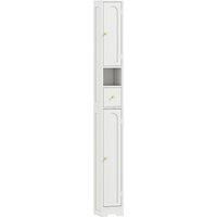 HOMCOM 185 cm Tall Bathroom Cabinet with Arched Doors - White