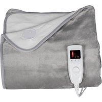 Electric Blanket with 5 Heating Levels and Dual Controllers, Heated Throw, Grey