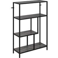HOMCOM 4-Tier Bookshelf with Open Shelves - Charcoal Grey