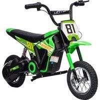 AIYAPLAY Kids Electric Motorbike, 24V Ride On Motorcycle with 3 Speeds and Rear Suspension, Dirt Bike for 8-12 Years Old, Green