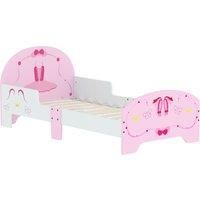 Toddler Bed Frame, Ballet Theme Kids Bed with Safety Rails, 144 x 76.5 x 60 cm