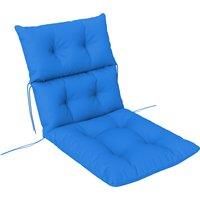 Outsunny Tufted Adirondack Chair Cushion, Thick Garden Seat Cushion Pad with Backrest, Ties for Outdoor and Indoor Use, Blue